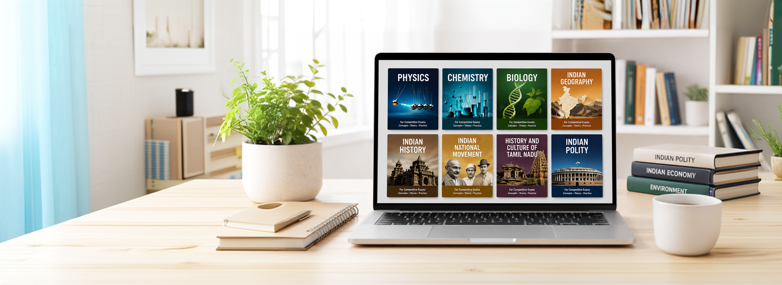 Sathyaa IAS Academy laptop books